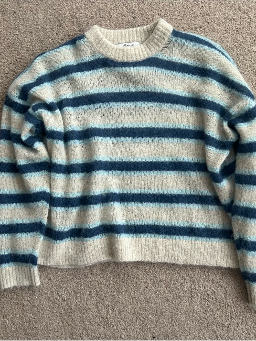 Madewell Stripe Alpaca Blend Pullover Sweater